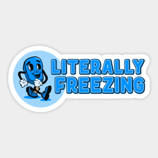 Literally Freezing Funny Popsicle Mascot Sticker